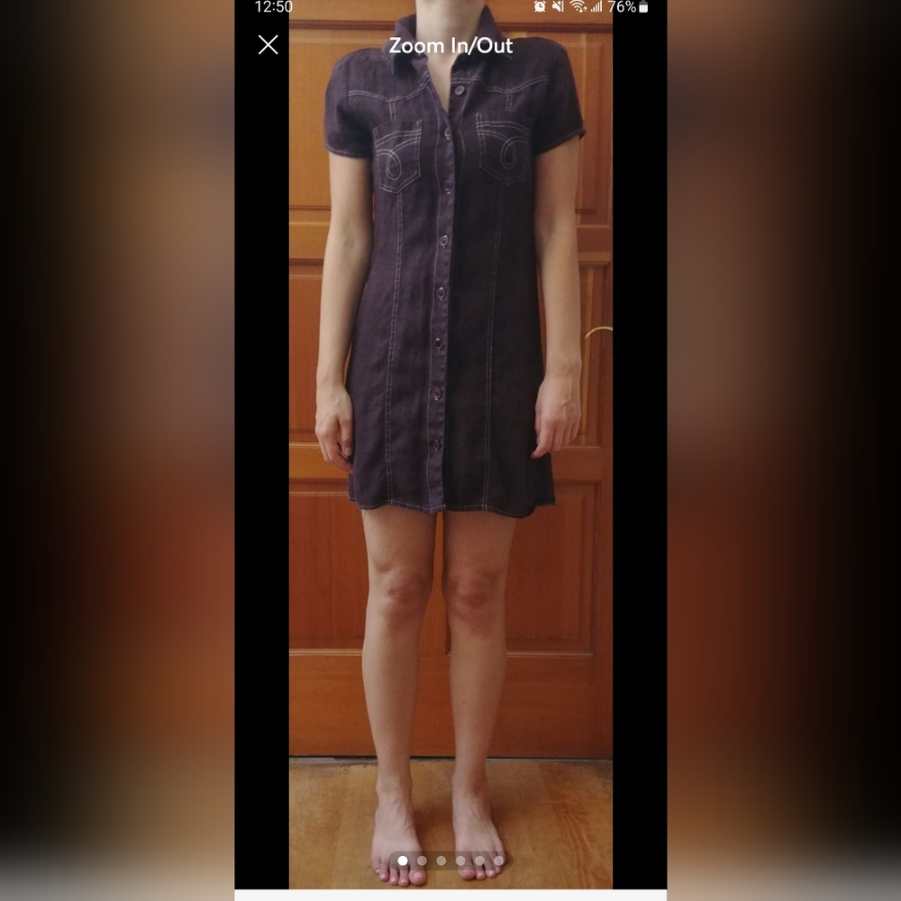 Rampage Juniors LINEN size 3 brown button down dress